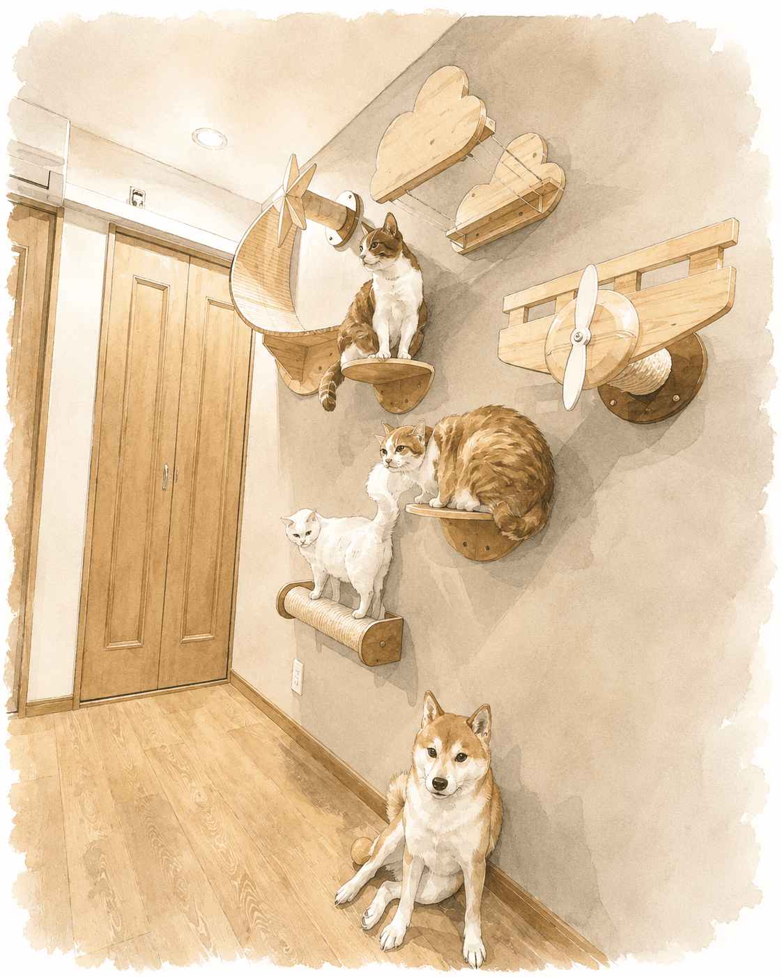 猫ラウンジで過ごす保護猫の写真
